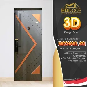 3D Laminate Main Door in Singapore