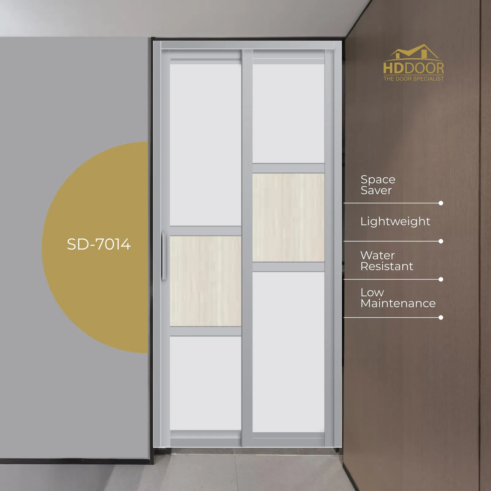Affordable Interior Toilet Slide & Swing Aluminum Door Option