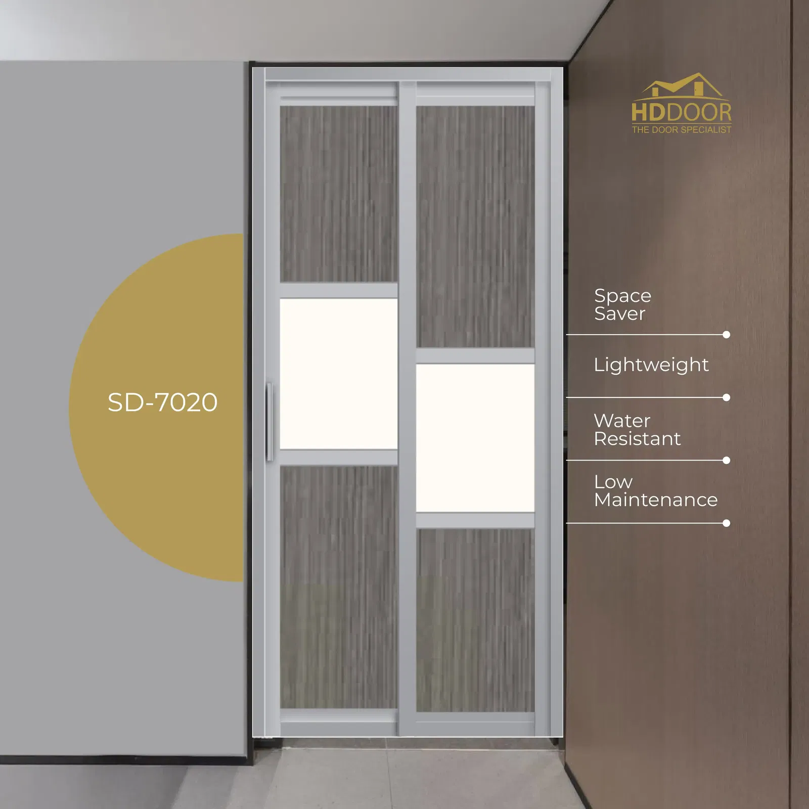 Affordable Interior Toilet Slide & Swing Aluminum Door Option