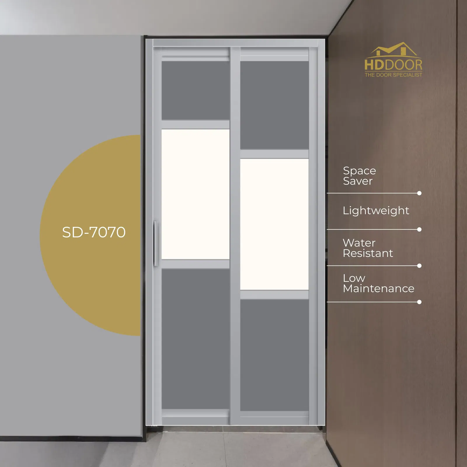 Affordable Interior Toilet Slide & Swing Aluminum Door Option