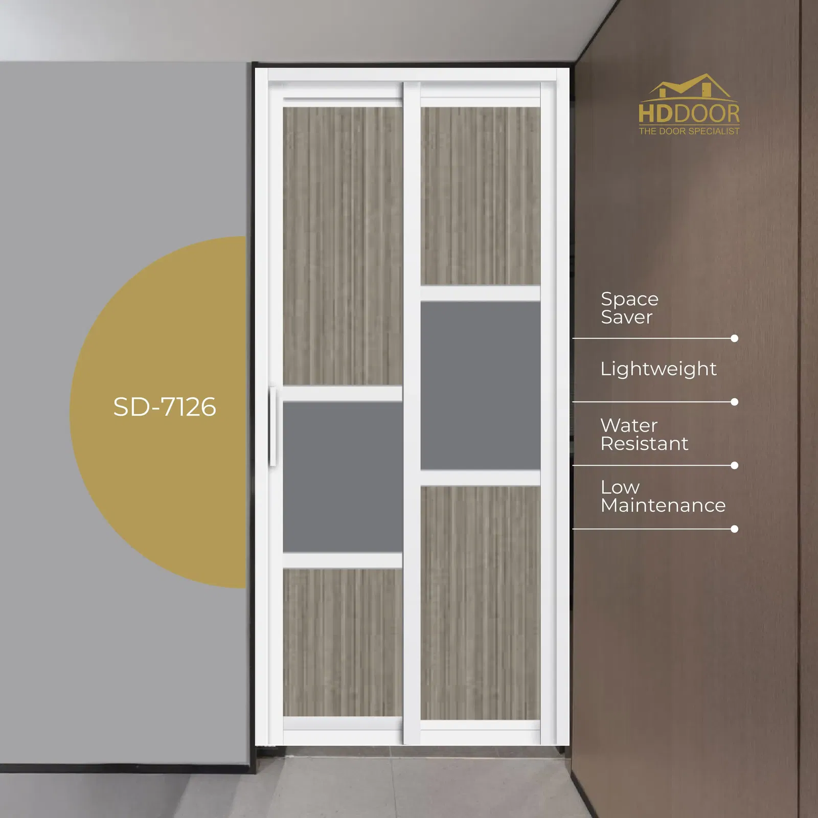 Affordable Interior Toilet Slide & Swing Aluminum Door Option