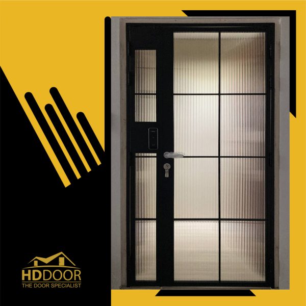 Black Fluted Glass Gate