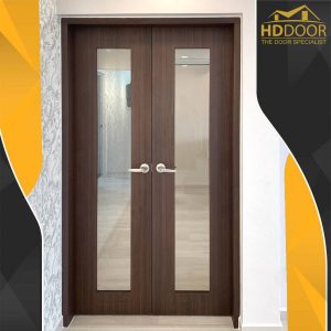Double Equal Panel Glass Door for Main Entrance