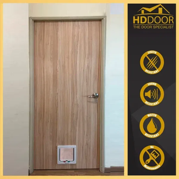 Full Solid Laminate Pet Friendly Bedroom Door PF-02