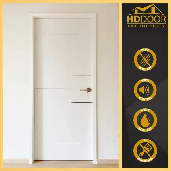 Laminate Solid Bedroom Door with Groove Line GL-03